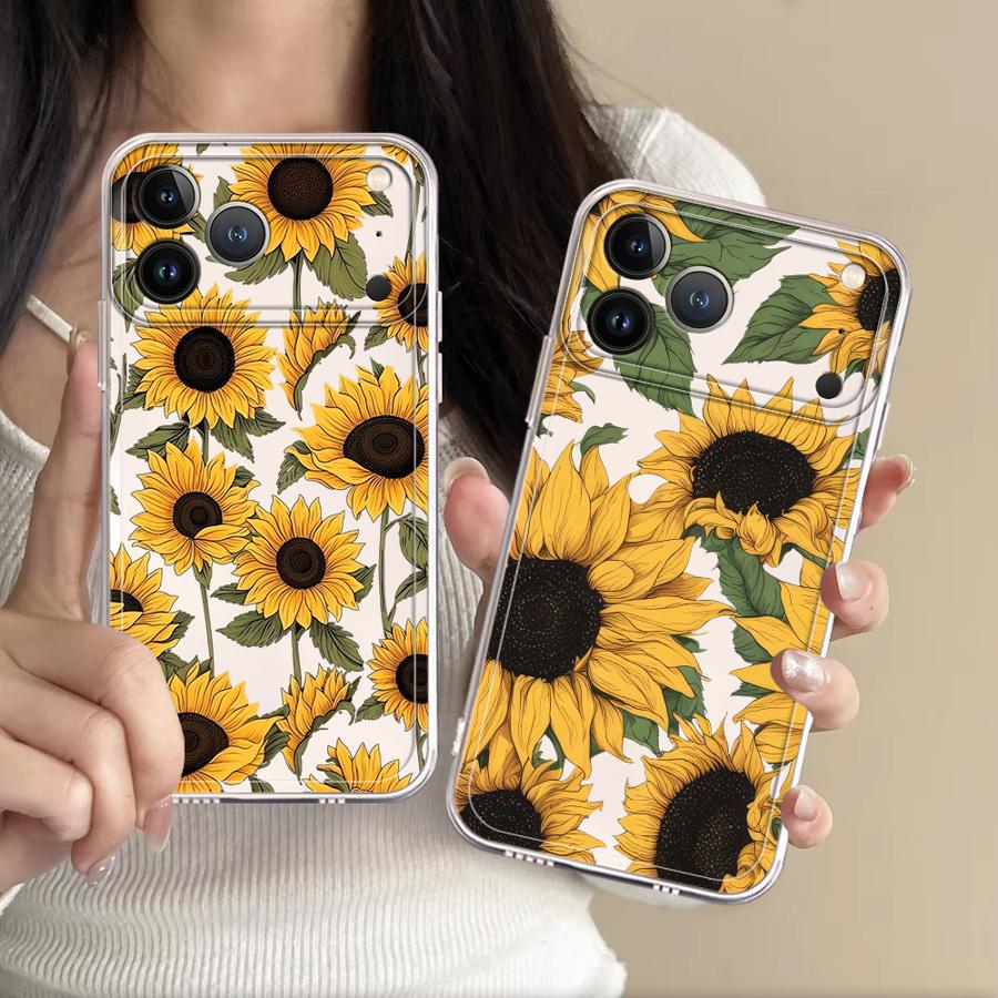 Phone Cases Iphone 11 - غطاء هاتف شفاف بنمط دوار الشمس