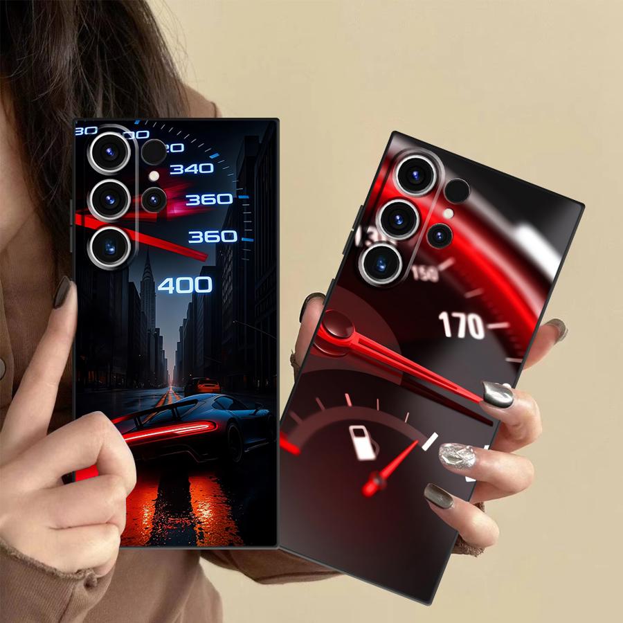Samsung Galaxy S25 - غطاء هاتف بتصميم عداد السيارة الأحمر