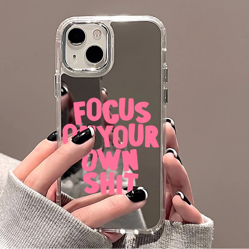 Phone Cases Unique - غطاء هاتف عصري بتصميم مرآة وحروف