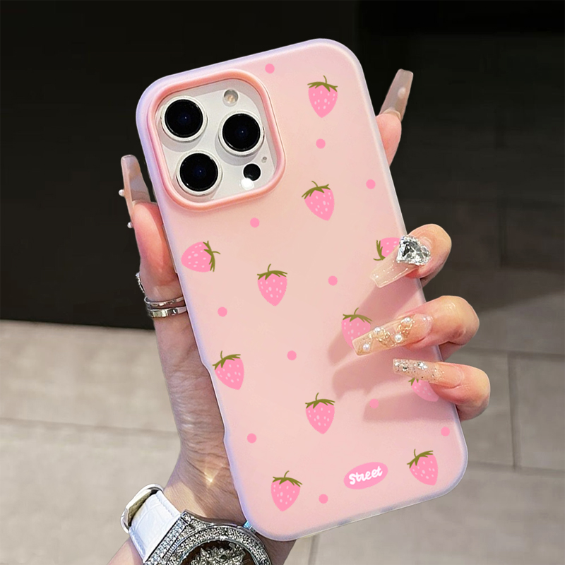 جراب هاتف بنمط الفراولة الوردي - مراجعة Phone Cases Xs Iphone وسعره