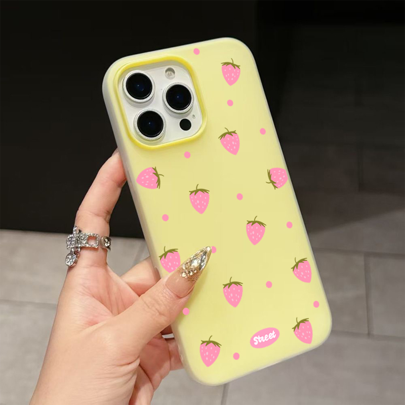 جراب هاتف بنمط الفراولة الوردي - مراجعة Phone Cases Xs Iphone وسعره