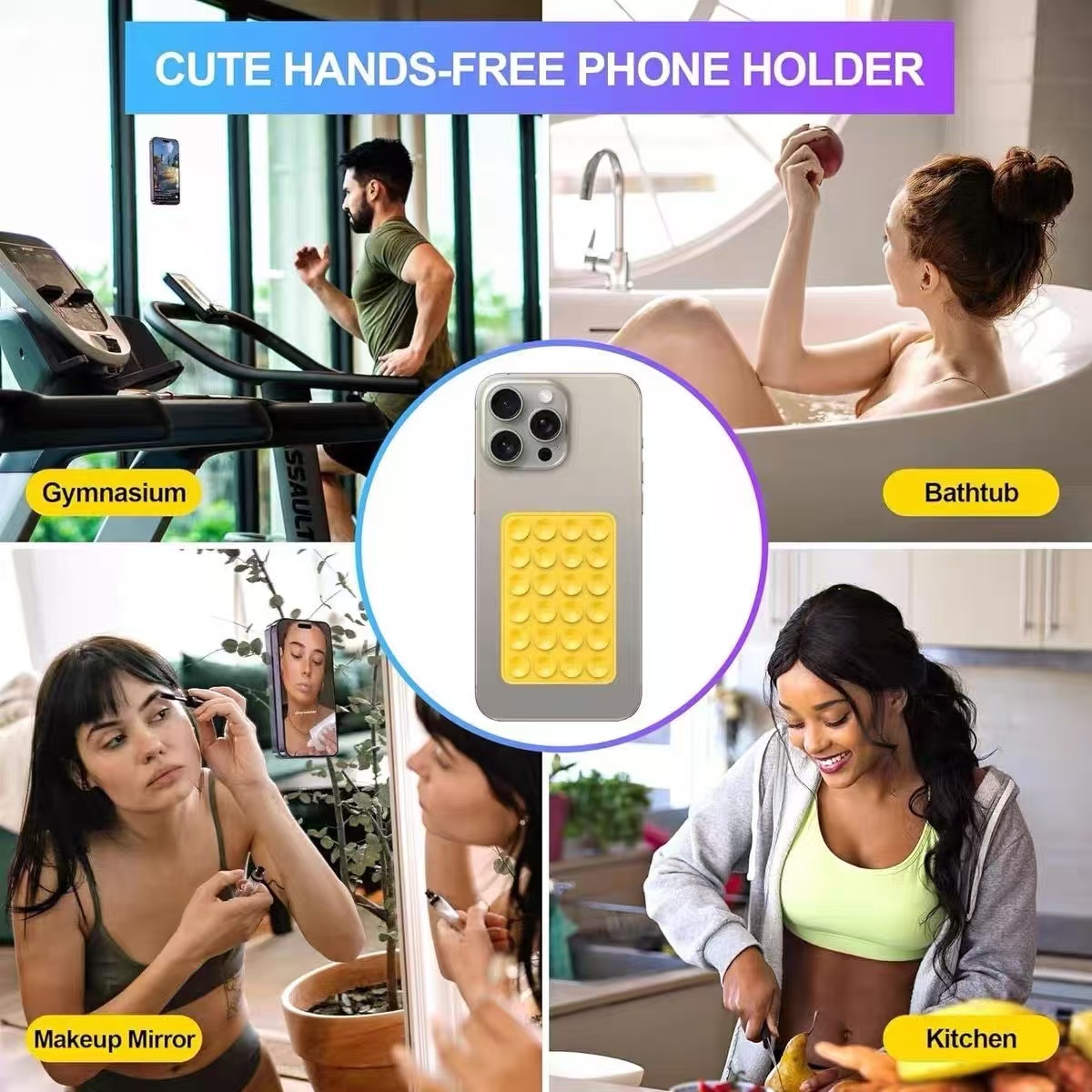 حامل هاتف سيليكون بكوب شفط مرب - مراجعة Phone Cases Silicone وسعره